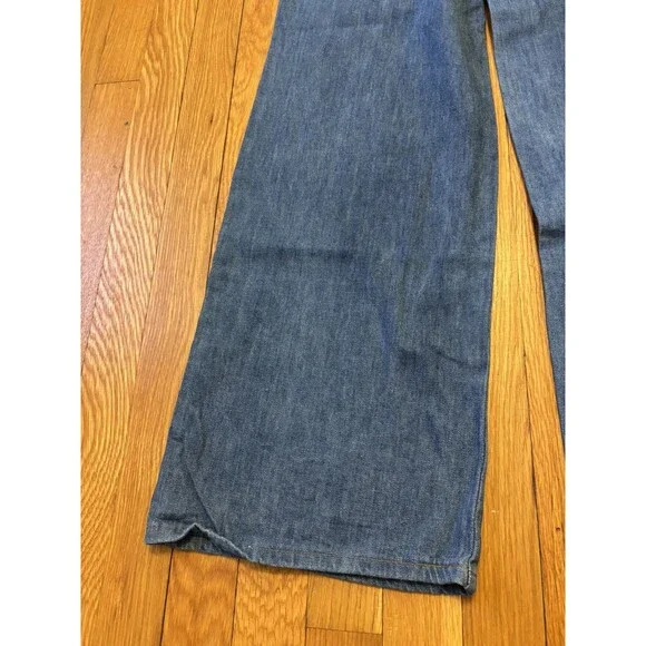 Vintage 70s miss h.i.s His Wide Leg Jeans Zipper Front High Rise Denim 28 X 35 - Picture 10 of 12
